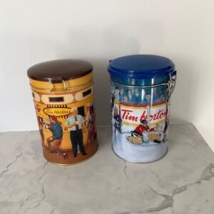 2 Vintage Tim Horton’s Coffee Canisters, Collectible Series #001 & #002